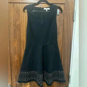 Robert Rodriguez Black Sleeveless Dress with Metal Circle Grommet Design, Sz 8